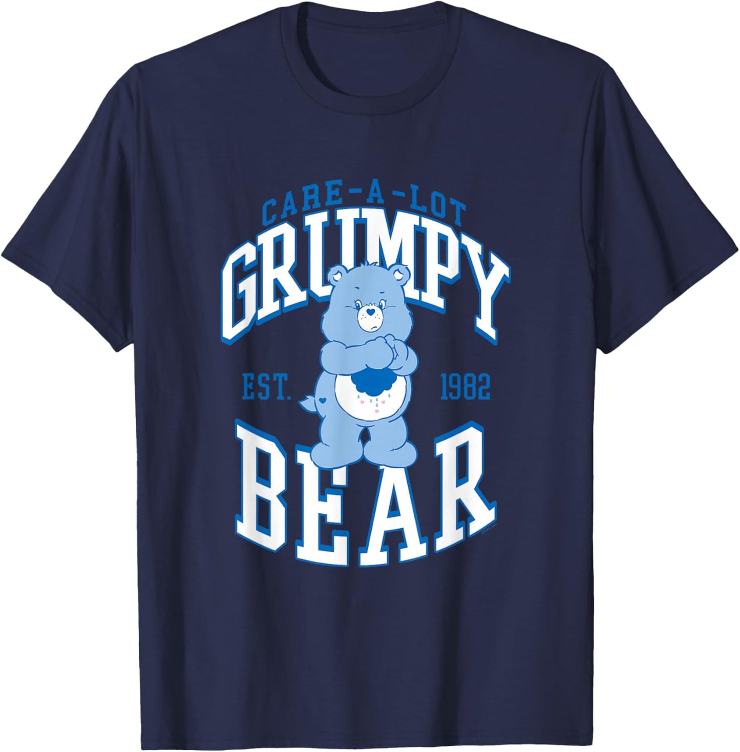 Care Bears Grumpy Bear 1982 Collegiate Letters Cartoon T-Shirt - T-Shirt | Navy