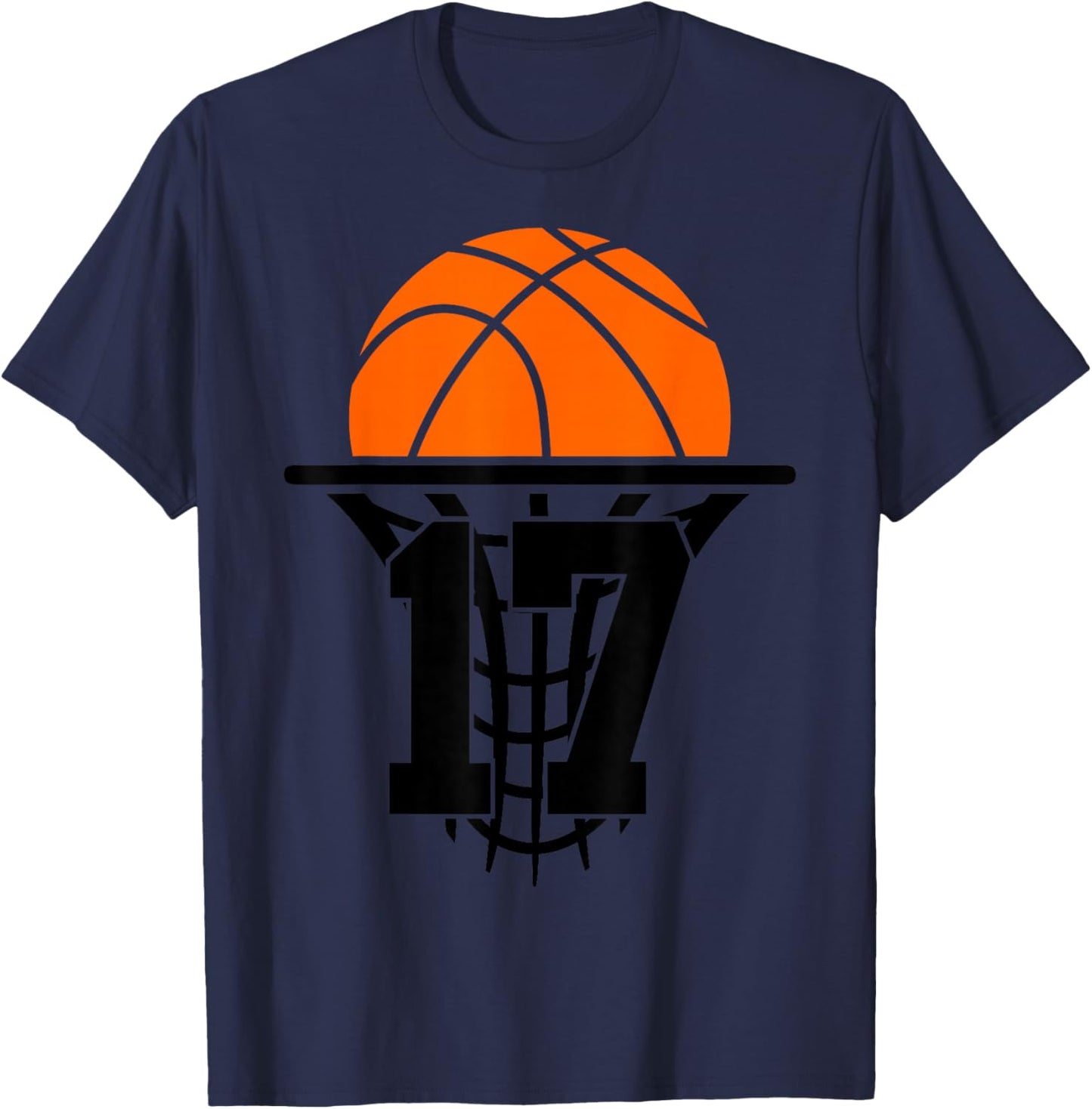 17 Years Basketball 17th Birthday T-Shirt - T-Shirt | Navy