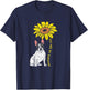 French Bulldog Sunflower Sunshine Frenchie Dog Women Gift T-Shirt - T-Shirt | Navy