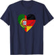 Portugal Deutschland Herz Deutschland Flagge Portugiesische Flagge Herz T-Shirt - T-Shirt | Navy