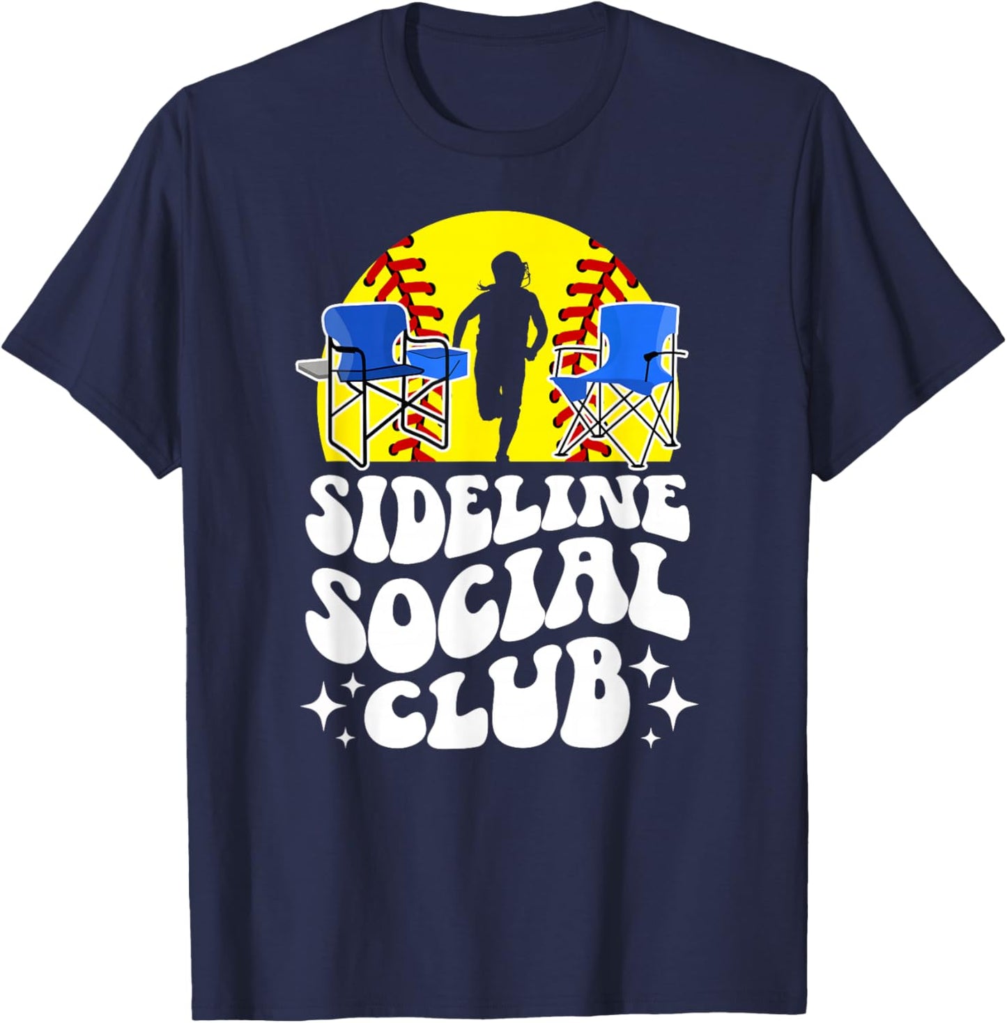 Sideline Social Club Softball Mom Of A Softball Player Mama T-Shirt - T-Shirt | Navy