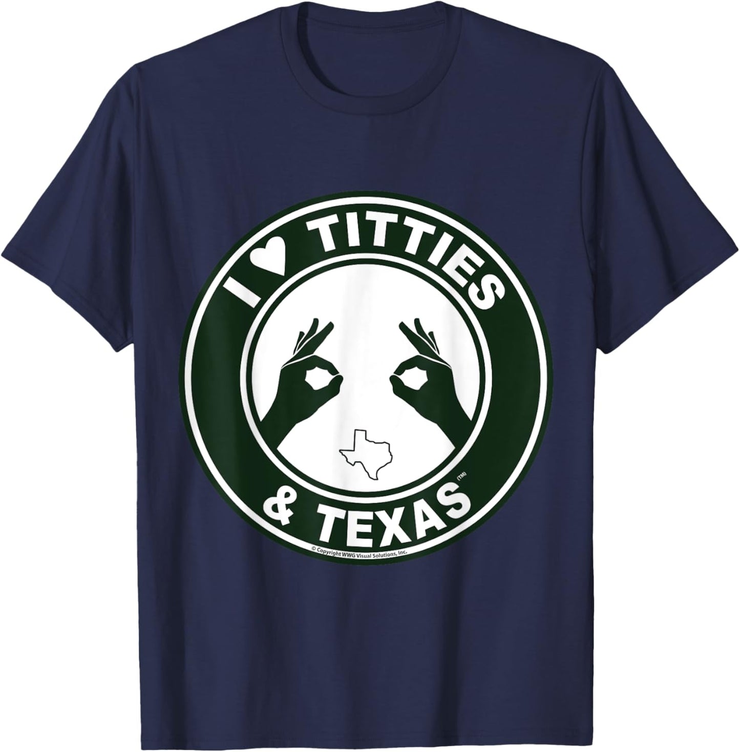 I Love Titties Tatas and Texas T-Shirt - T-Shirt | Navy