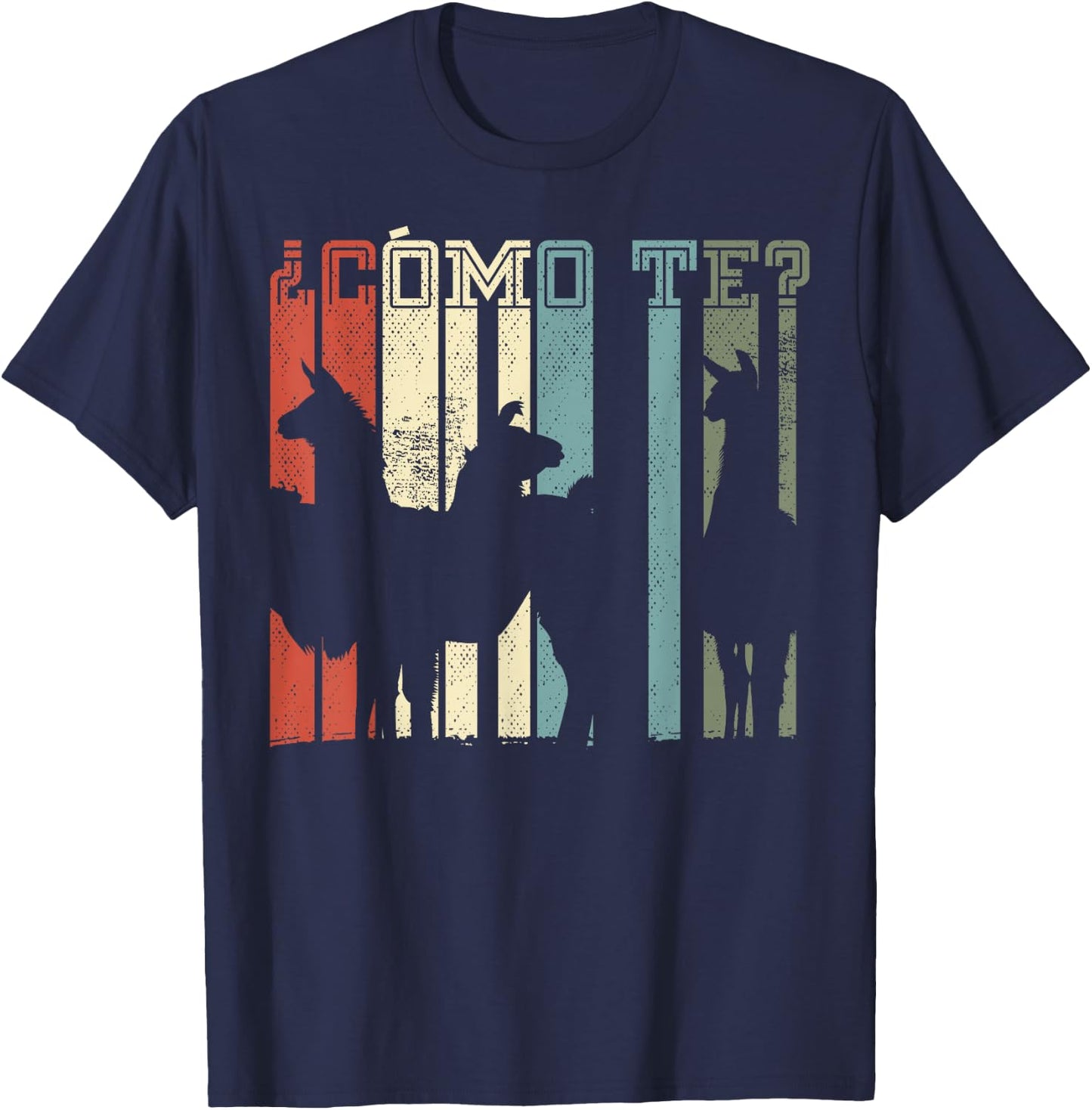 Funny Spanish gift, Como Te Llama, Llama design T-Shirt - T-Shirt | Navy