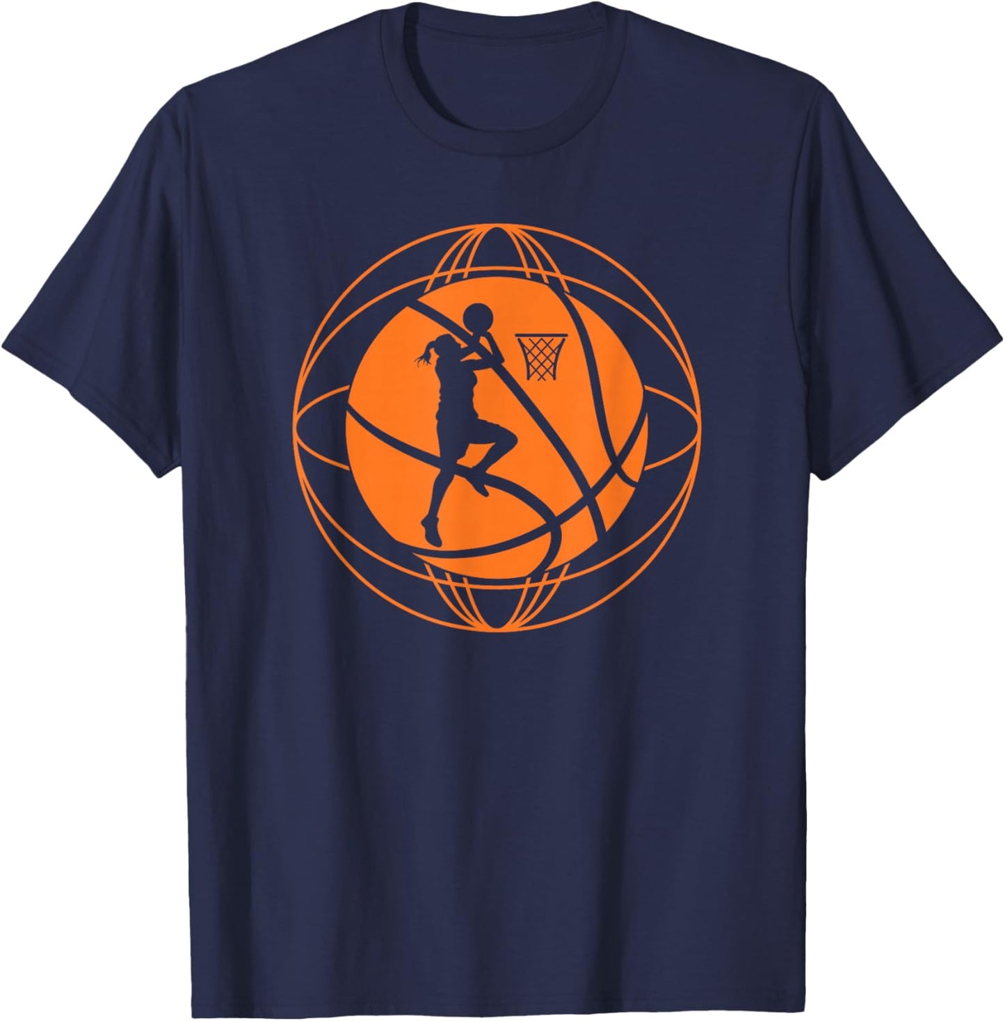 Basketball Player Women Girls Basketball Lover T-Shirt - T-Shirt | Navy