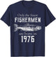45th Birthday Vintage 1976 Fishing Fisherman 45 Year Old T-Shirt - T-Shirt | Navy