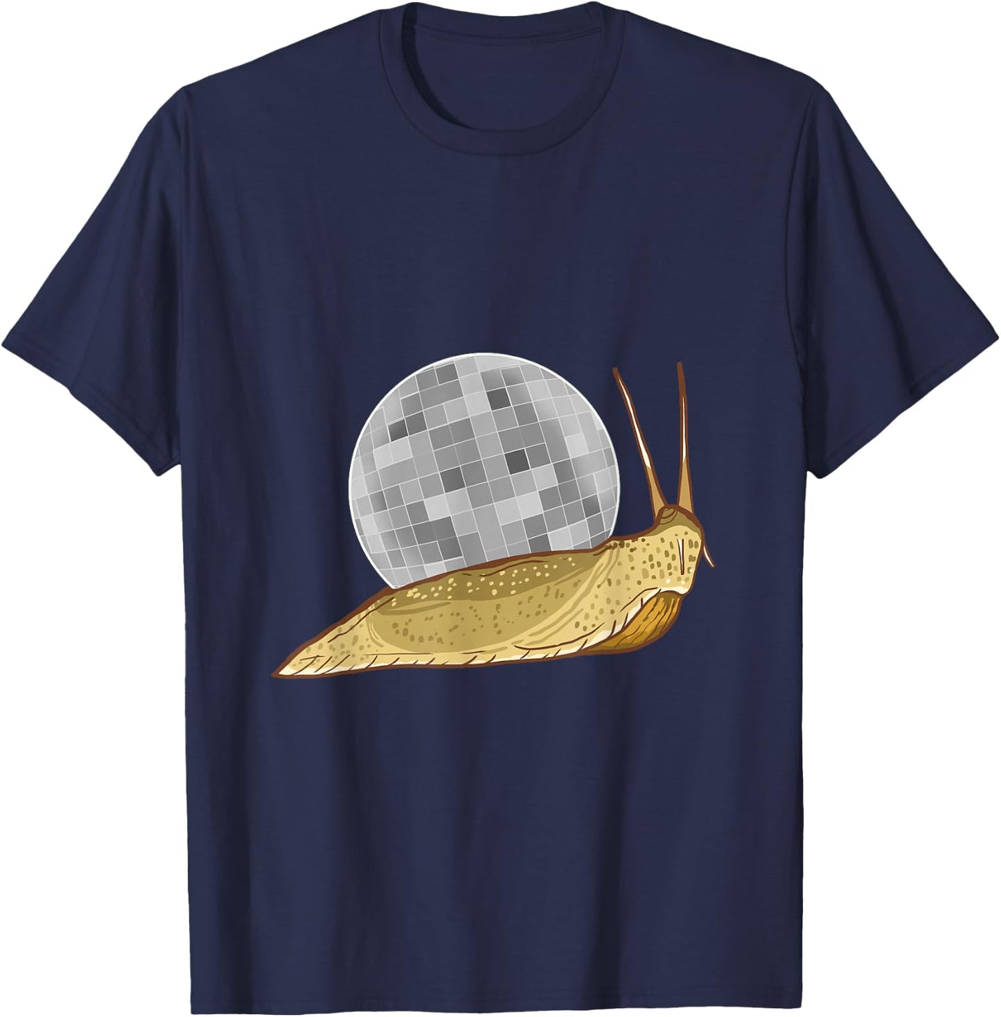 Snail Disco Ball Funny Crystal Shell Animal Lover Gift T-Shirt - T-Shirt | Navy