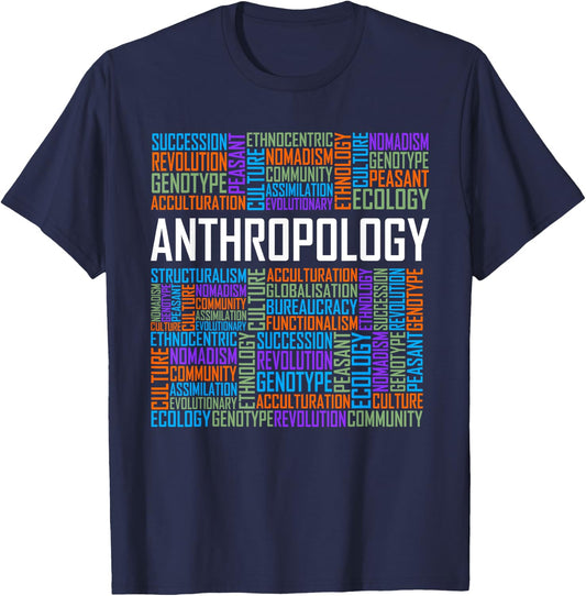 Anthropology Words Gift Anthropologist Teacher Gifts T-Shirt - T-Shirt | Navy