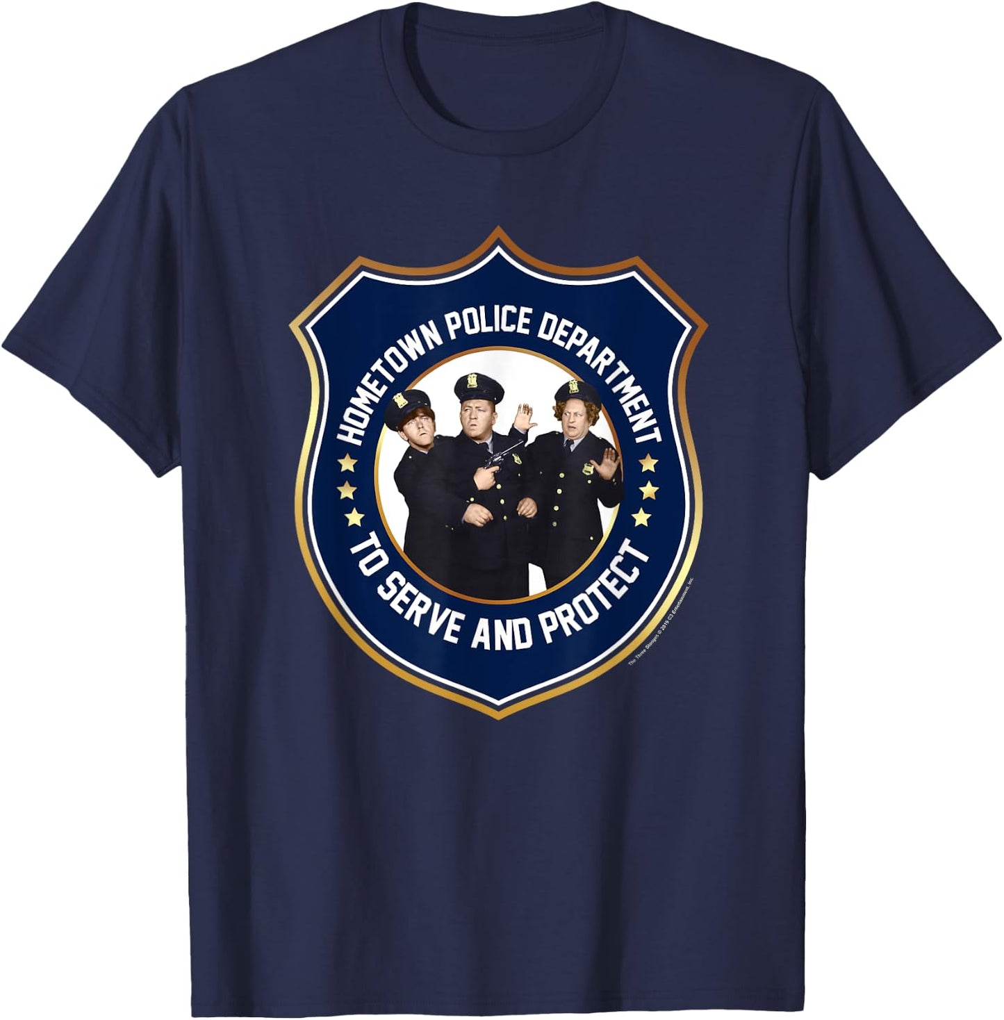 TTS- The Three Stooges Police Department Serve And Protect T-Shirt - T-Shirt | Navy