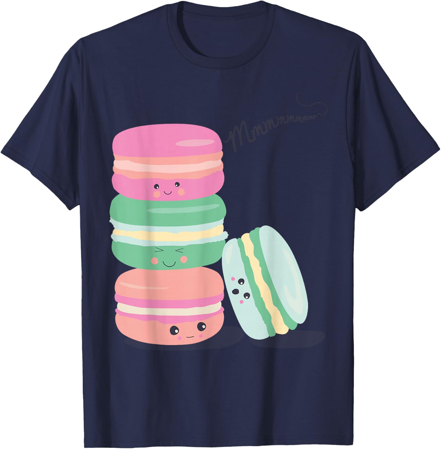 Paris France Souvenir Retro Macarons Kawaii Vintage Picture T-Shirt - T-Shirt | Navy