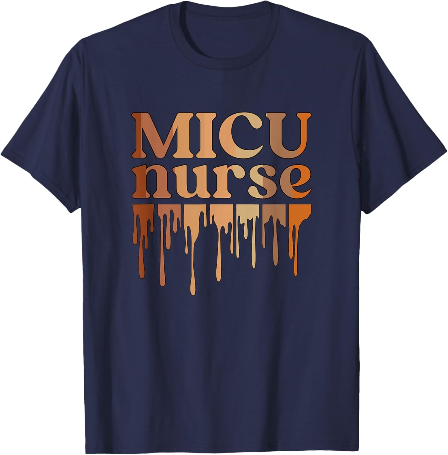 Black MICU Nurse African American Medical ICU Nursing T-Shirt - T-Shirt | Navy