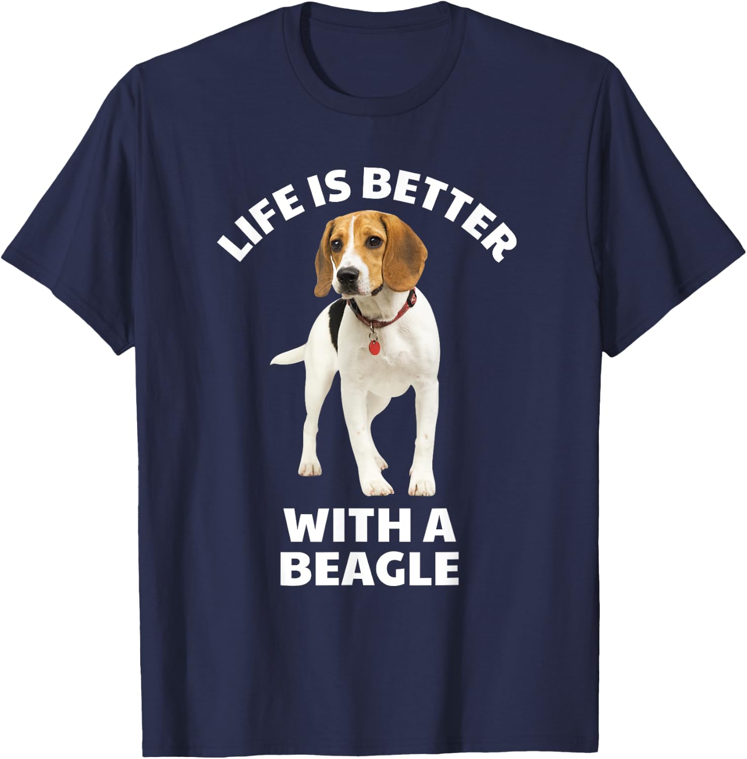 Life is Better with a Beagle T-Shirt - T-Shirt | Navy