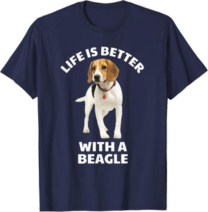 Life is Better with a Beagle T-Shirt - T-Shirt | Navy