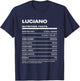 Luciano Nutrition Facts Name T-Shirt - T-Shirt | Navy