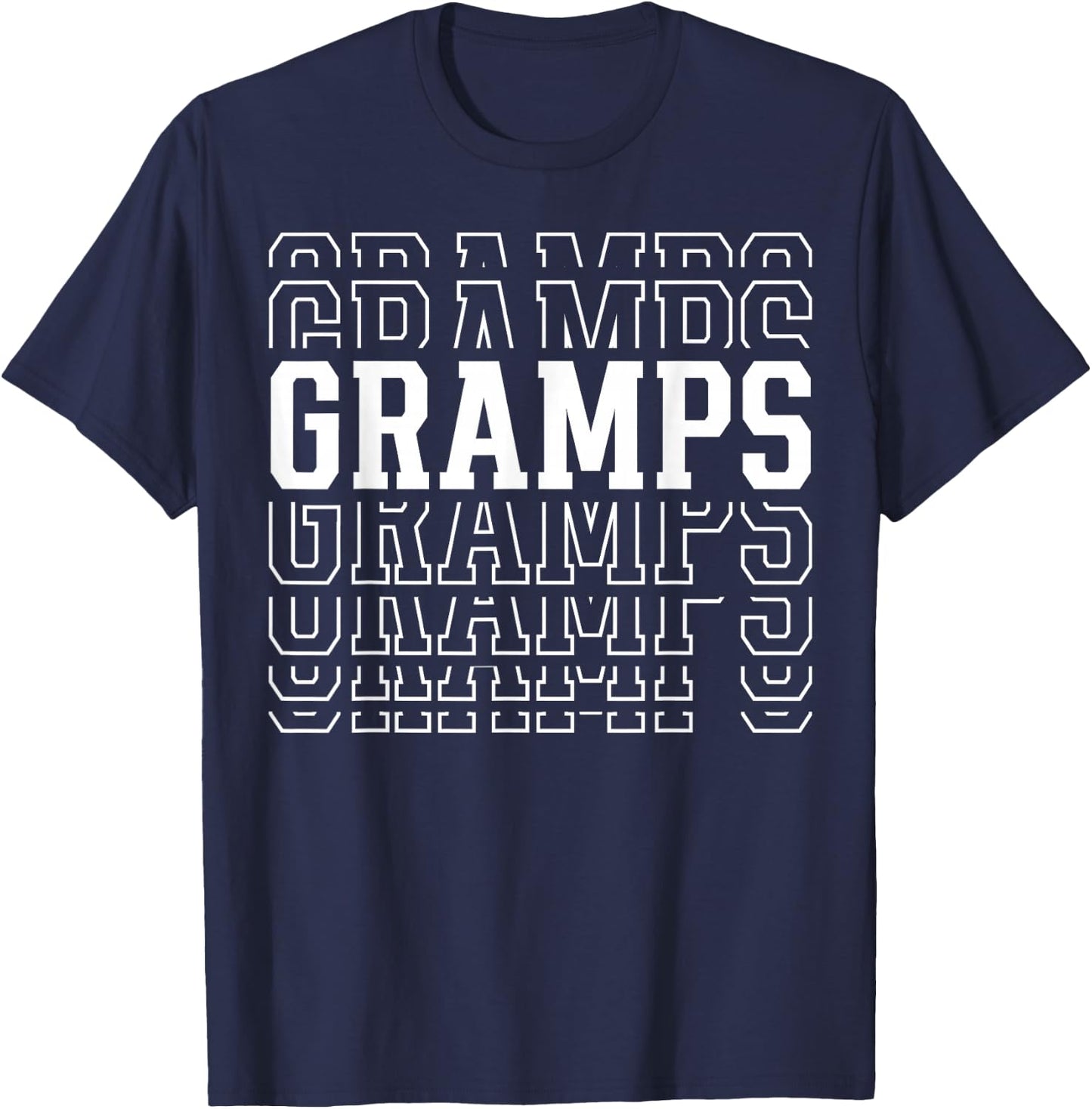 Gramps Funny Layered Text Father's Day Grandpa T-Shirt - T-Shirt | Navy