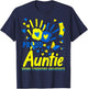Proud Auntie World Down Syndrome Awareness Day Matching T-Shirt - T-Shirt | Navy