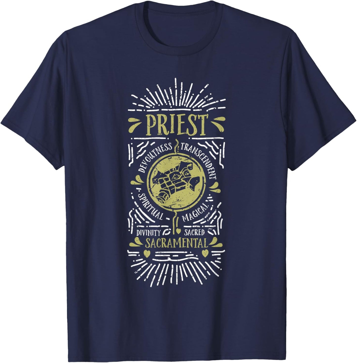 Wow Priest Role Playing Gamer T-Shirt - T-Shirt | Navy