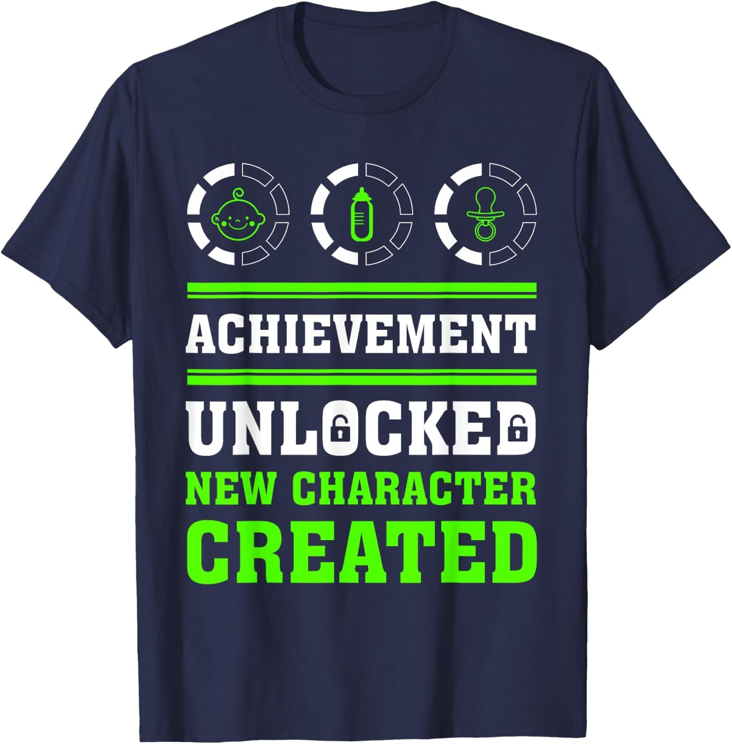 Achievement Unlocked new Character Created T-Shirt - T-Shirt | Navy