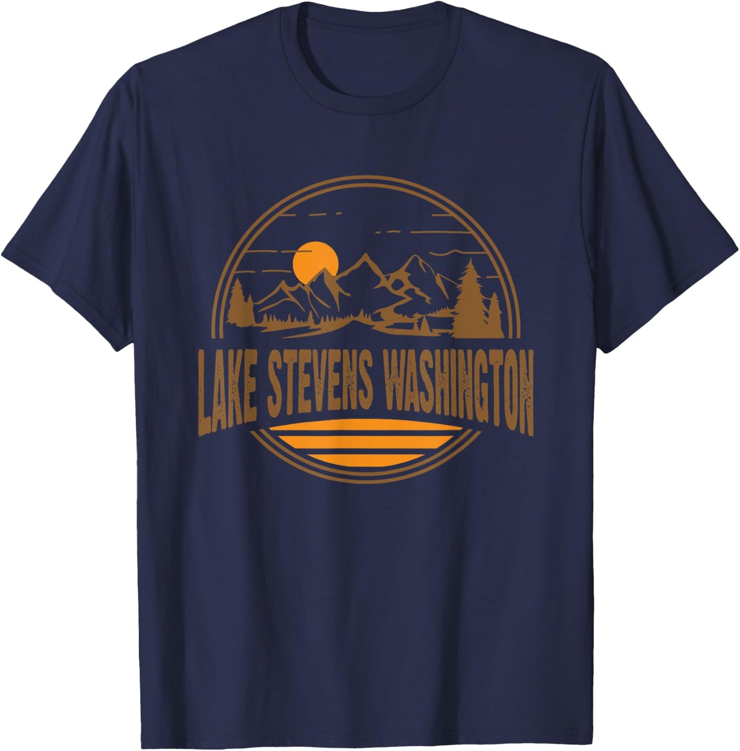 Retro Lake Stevens, Washington State Gift T-Shirt - T-Shirt | Navy