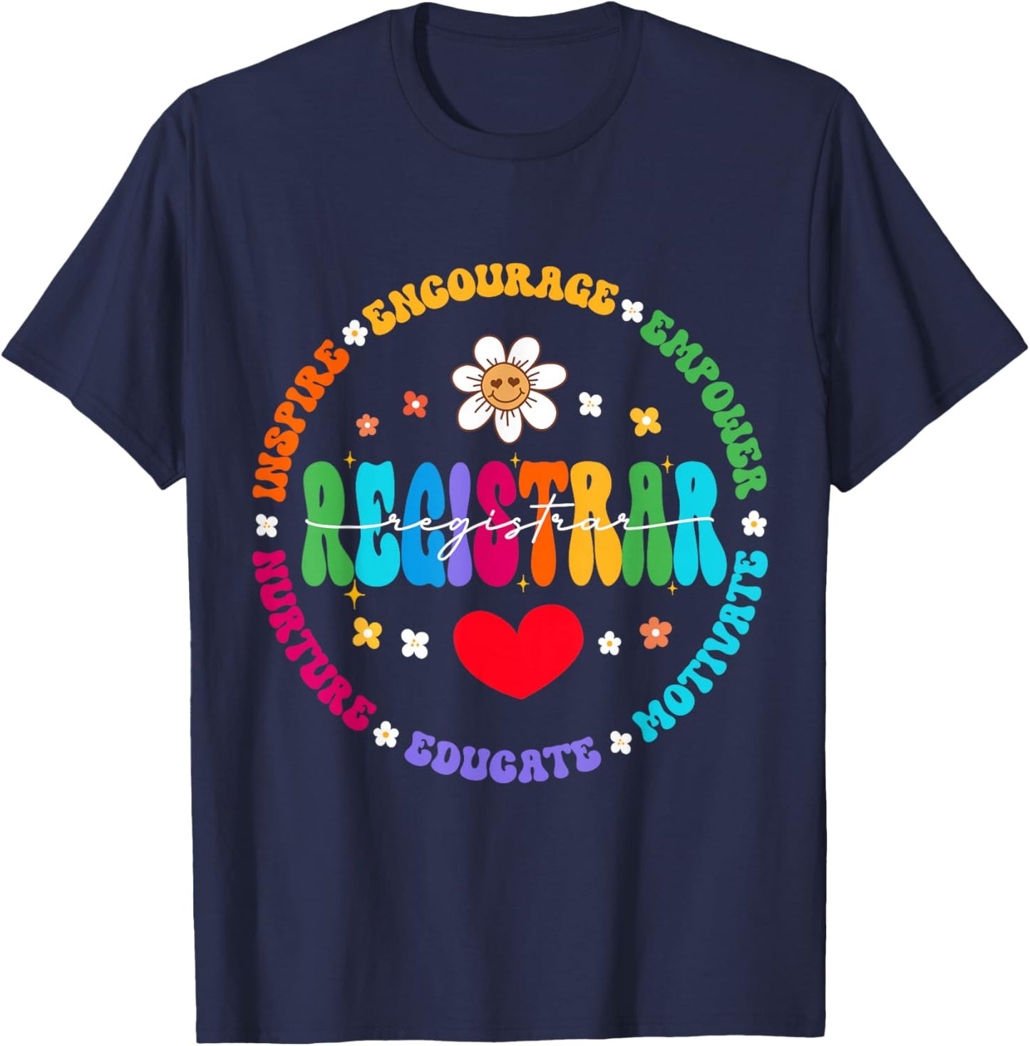 Groovy School Registrar Back to School Appreciation Squad T-Shirt - T-Shirt | Navy
