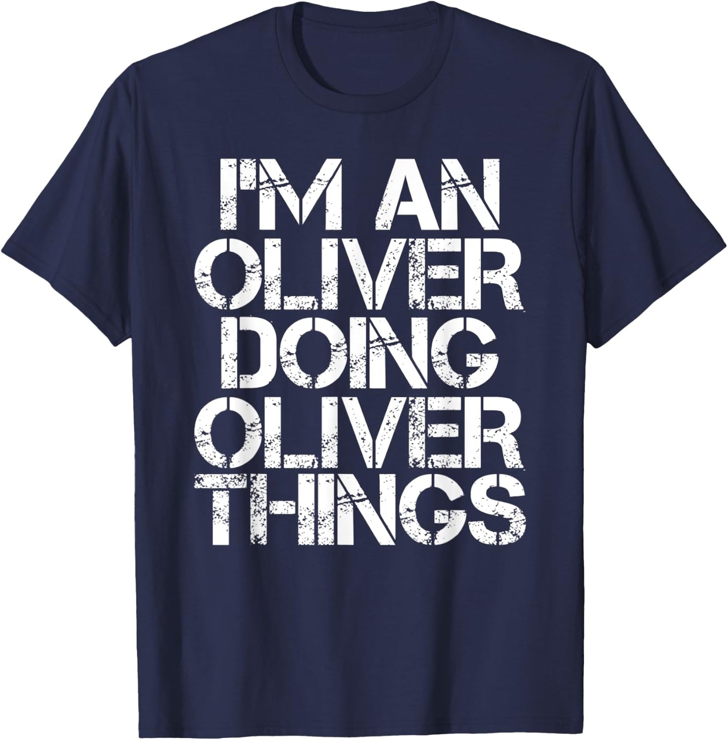 OLIVER Funny Surname Family Tree Birthday Reunion Gift T-Shirt - T-Shirt | Navy