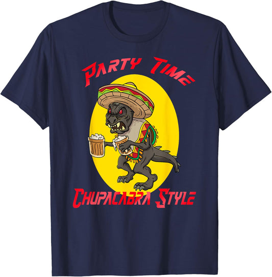 Chupacabra Party Time Cinco de Mayo T-Shirt - T-Shirt | Navy