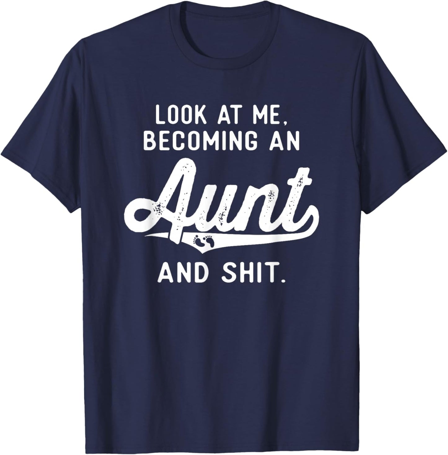 New Aunt Gifts Future Auntie To Be Pregnancy Becoming An Aunt T-Shirt - T-Shirt | Navy
