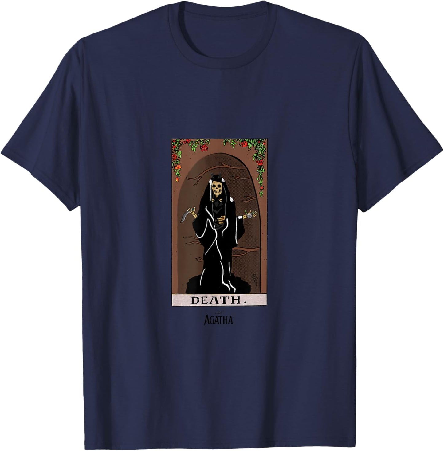 Marvel Agatha All Along Death Vintage Tarot Card T-Shirt - T-Shirt | Navy