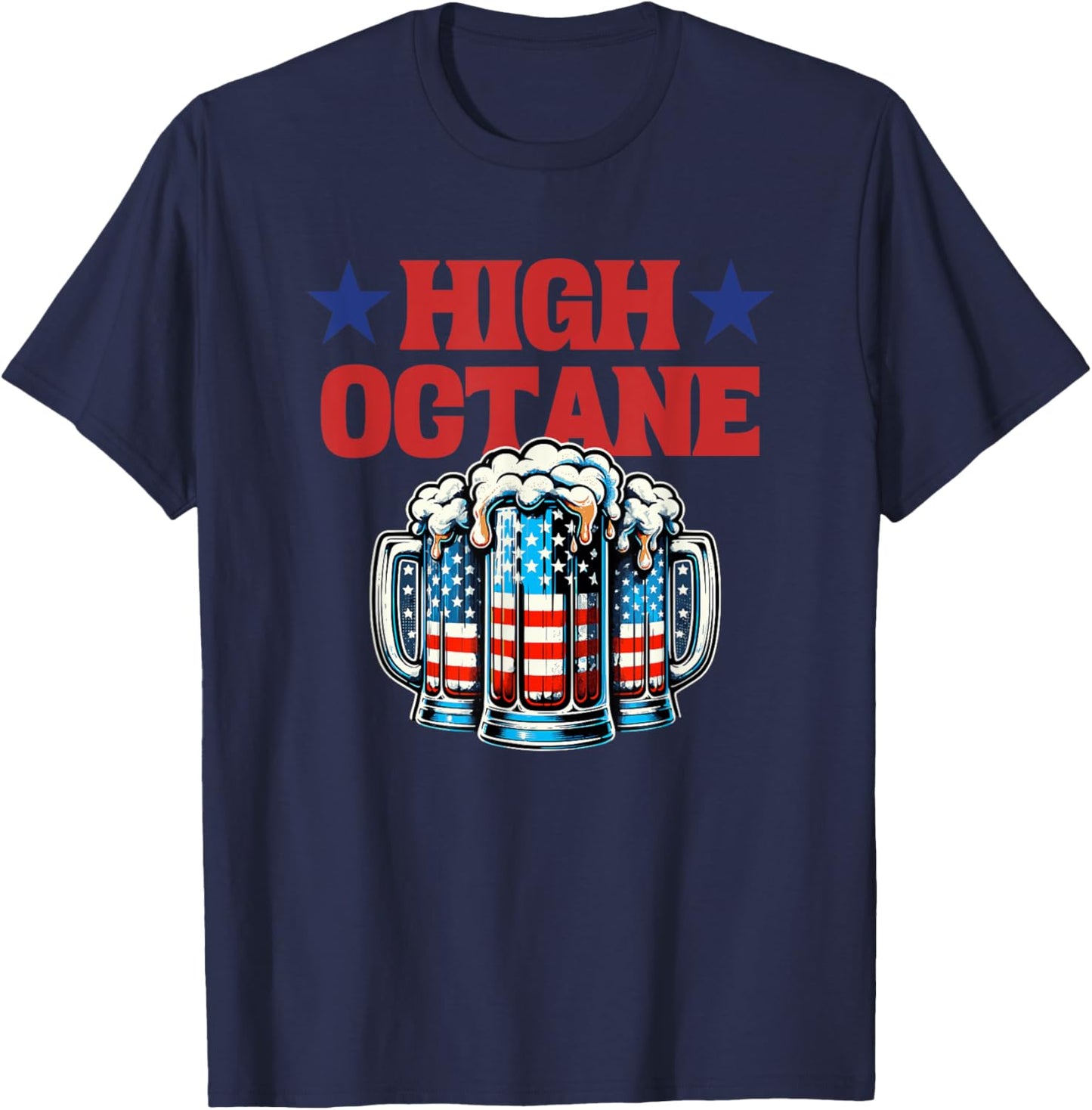 High Octane Beer Drinking T-Shirt - T-Shirt | Navy