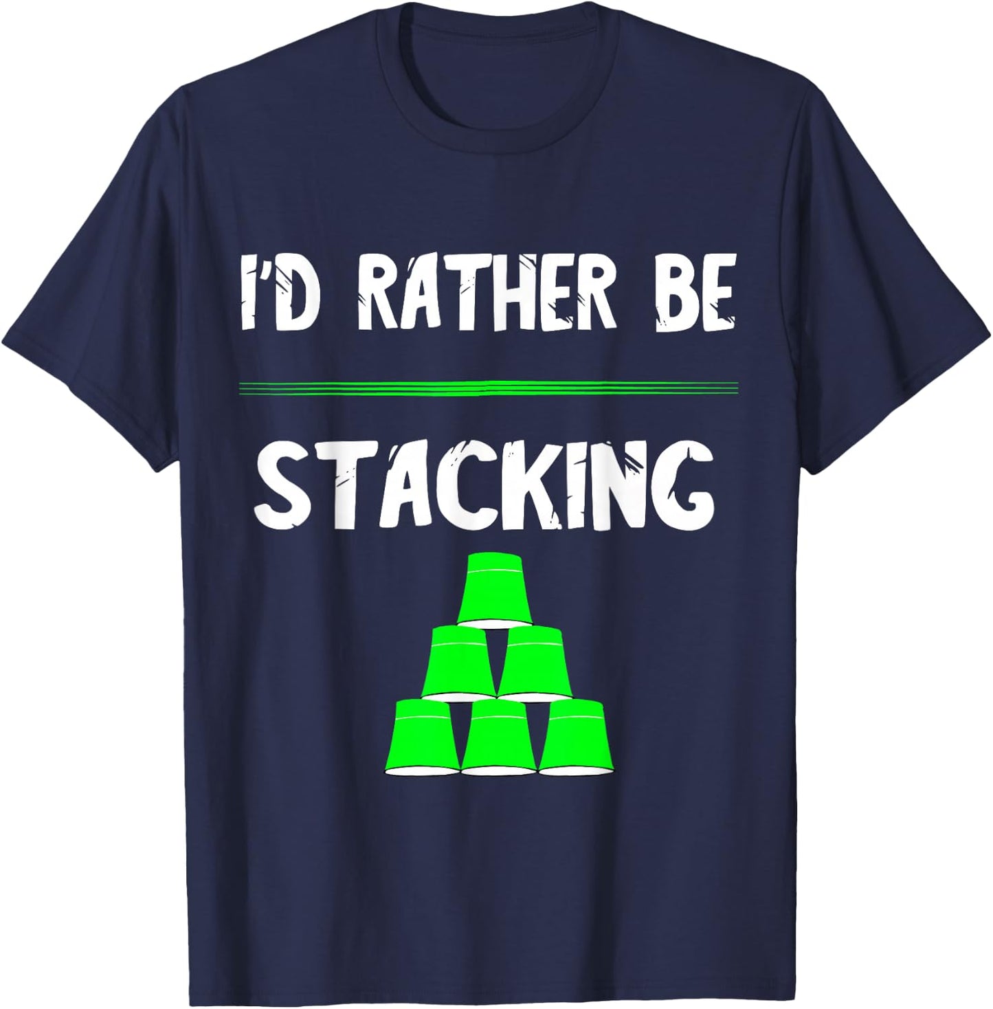 Sport Stacking Speed Stacker Cups Stacking Sports T-Shirt - T-Shirt | Navy