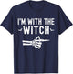 I'm With The Witch Funny Skeleton Halloween Matching Couple T-Shirt - T-Shirt | Navy