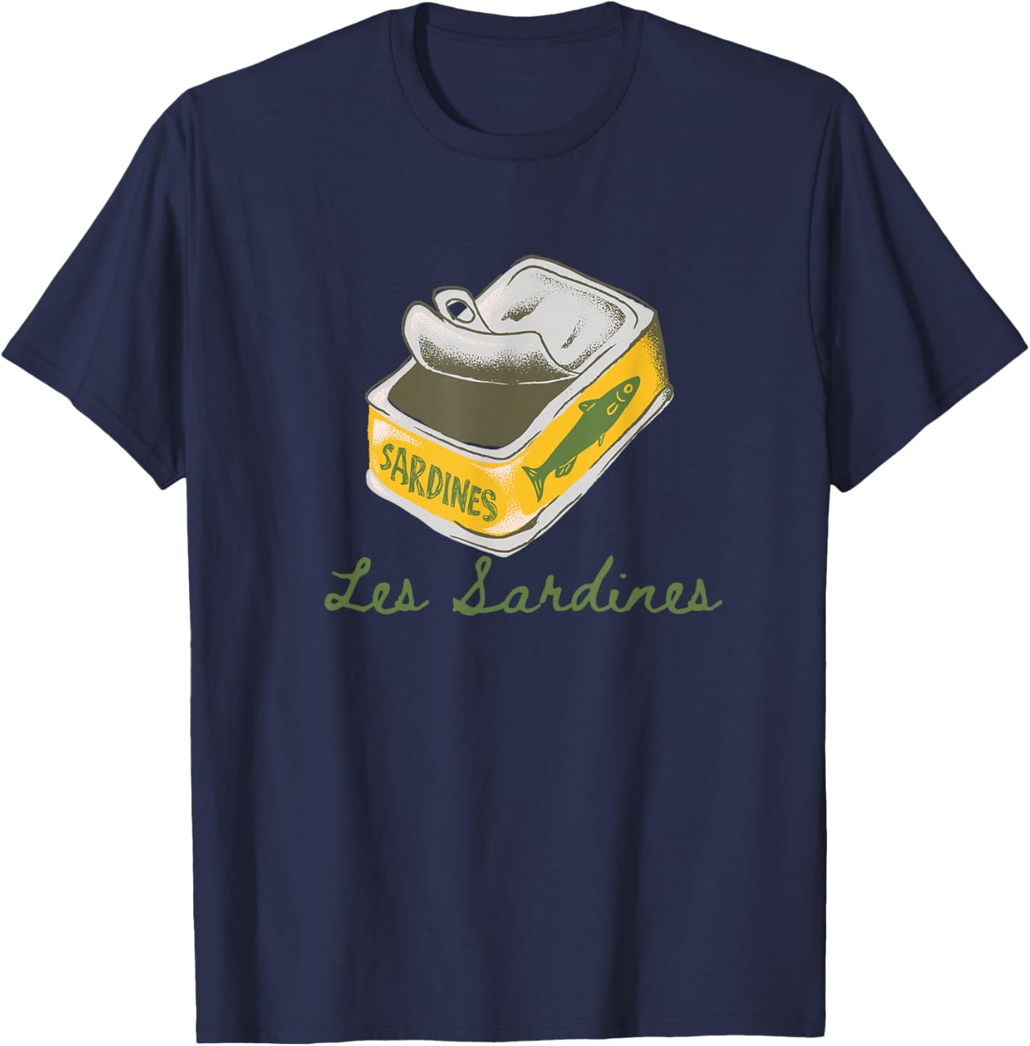 Les sardines fisherman aesthetic coastal sardine fish T-Shirt - T-Shirt | Navy