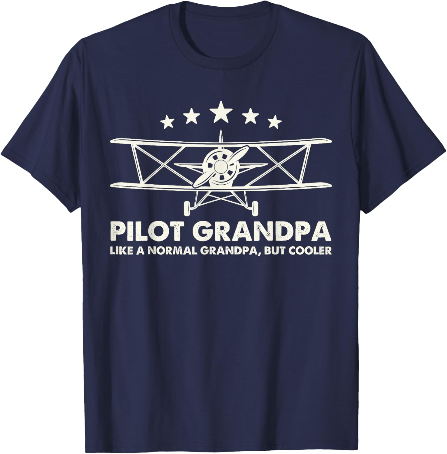 Pilot Grandpa Like A Normal Grandpa But Cooler T-Shirt - T-Shirt | Navy