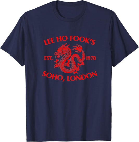 Le Ho Fooks Chinese Werewolf Restaurant Retro Vintage - -Adults - Black - Small - Short Sleeve T-Shirt - T-Shirt | Navy