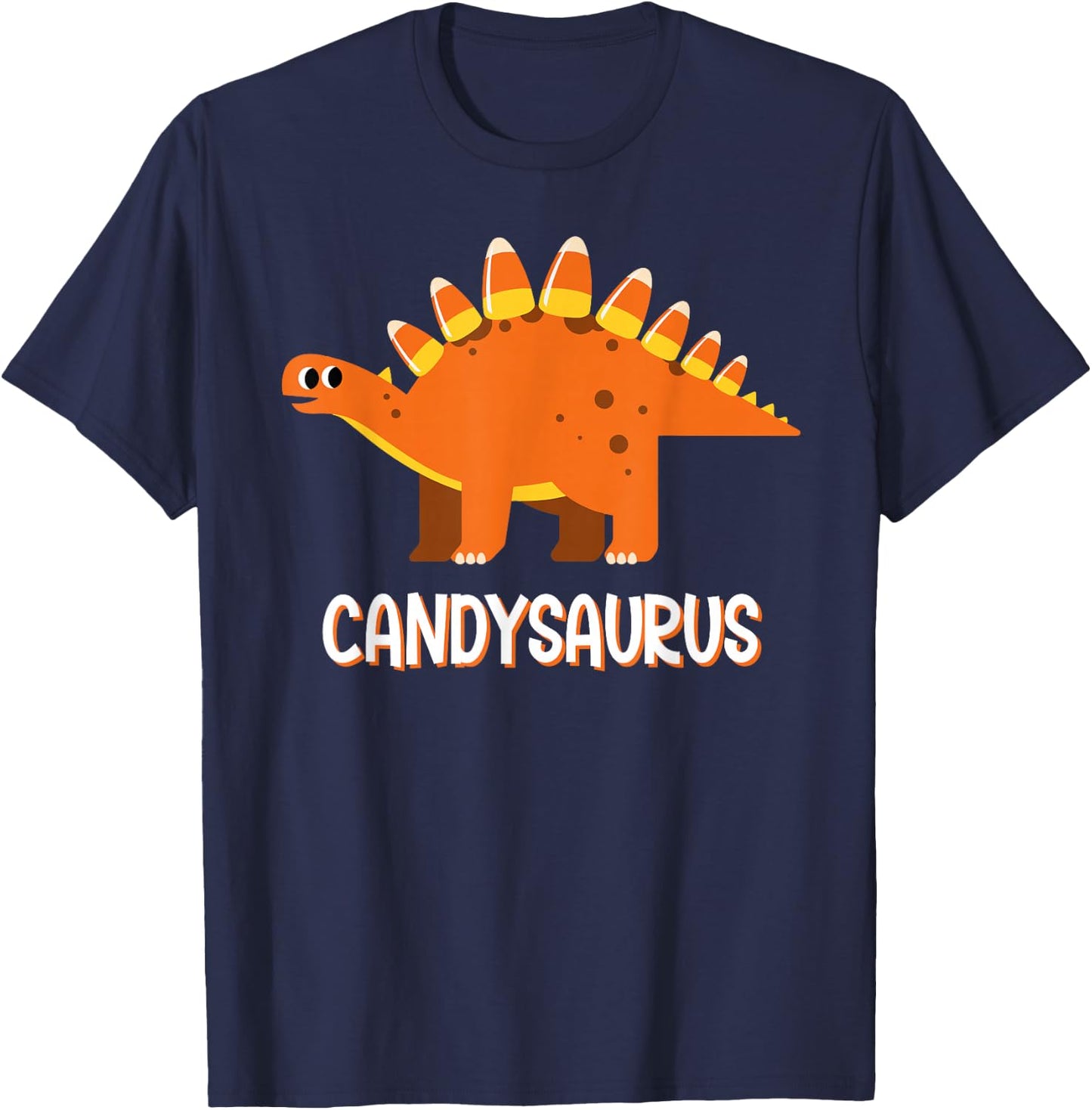 Funny Candysaurus Candy Corn Dinosaur Halloween Toddler Kid T-Shirt - T-Shirt | Navy