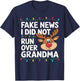 Reindeer Didn't Run Over Grandma Hilarious Funny Christmas T-Shirt - T-Shirt | Navy