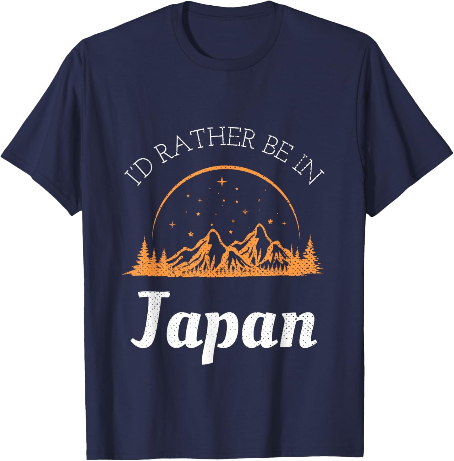 Retro & Vintage I'd Rather Be In Japan Black Vintage Casual -Adults T-Shirt - T-Shirt | Navy