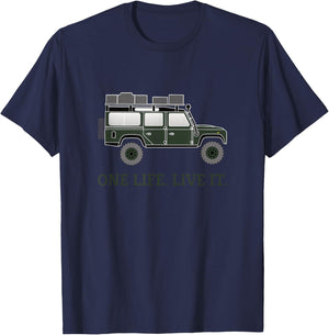 Defender Roof Tent Offroad 4x4 Travel Vehicle T-Shirt - T-Shirt | Navy