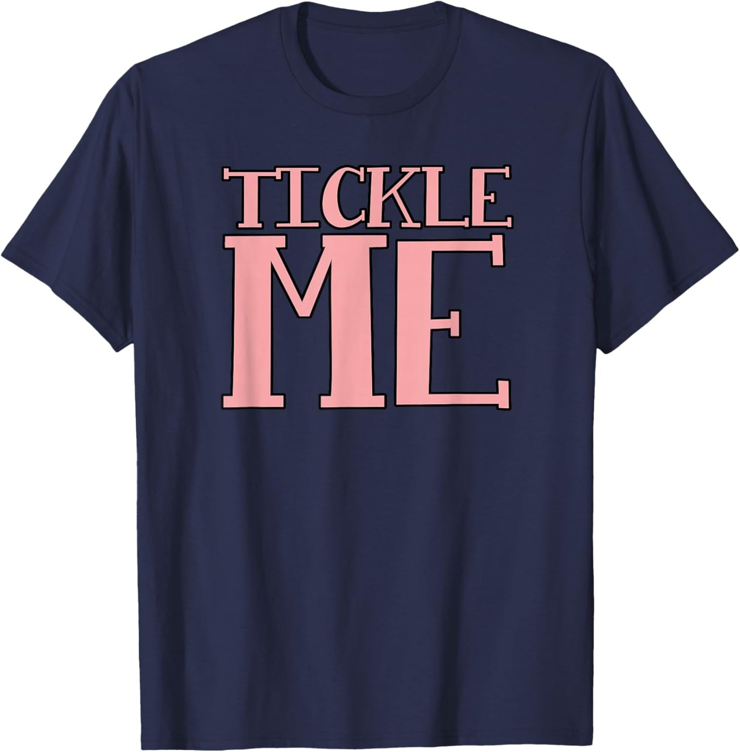Ticklish Designs - Black - Small - - Short Sleeve - Letter Print - Family, Friends, Students T-Shirt - T-Shirt | Navy