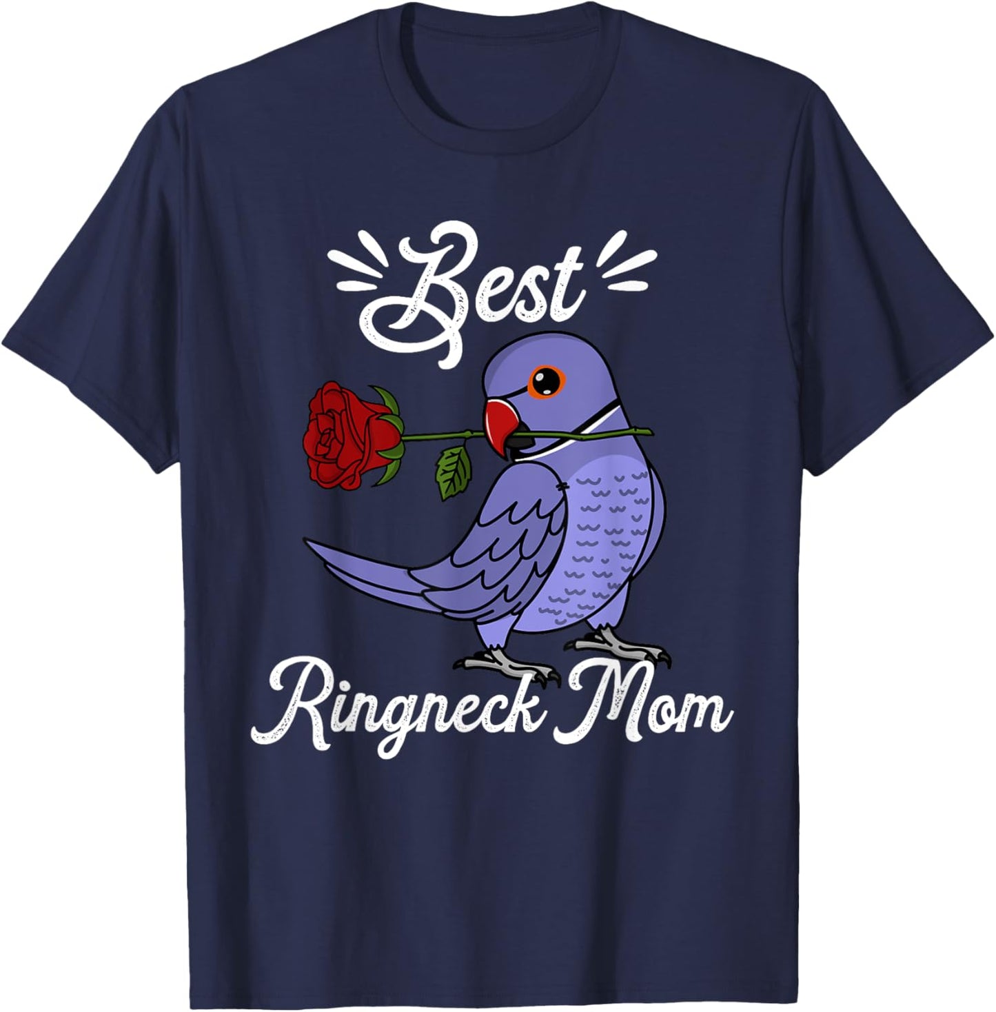 Best Parrot Mom I Violet Indian Ringneck T-Shirt - T-Shirt | Navy