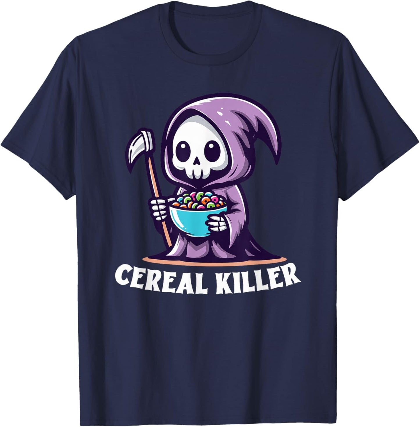 Kawaii Grim Reaper - Cereal Killer T-Shirt - T-Shirt | Navy