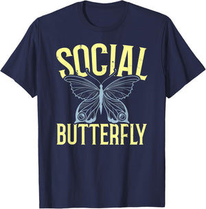 Social Butterfly Extroverted Personality Extrovert T-Shirt - T-Shirt | Navy