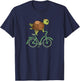 Turtle on a Bike | Turtle Cycling | Bicycle Lover T-Shirt - T-Shirt | Navy