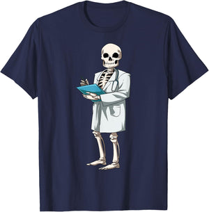 Nurse Halloween Skeleton Doctor Halloween Medical Skeleton T-Shirt - T-Shirt | Navy