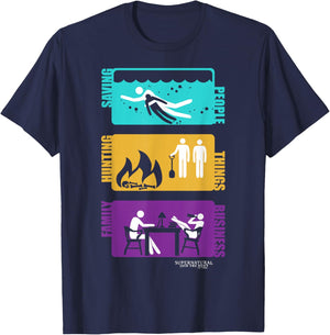 Supernatural Saving People Hunting Things Family Business T-Shirt - T-Shirt | Navy