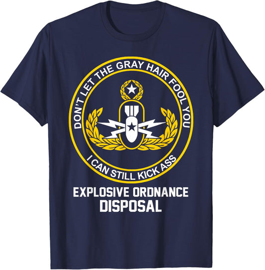 Grumpy EOD Tech Master Retired Explosive Ordnance Disposal T-Shirt - T-Shirt | Navy