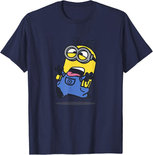 Despicable Me Minions Running Away Portrait T-Shirt - T-Shirt | Navy