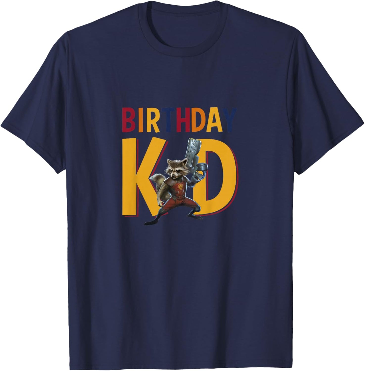 Kids Marvel Guardians of the Galaxy Birthday Kid Rocket Youth T-Shirt - T-Shirt | Navy