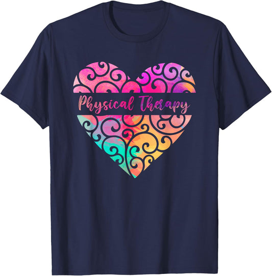 DPT PTA Heart Valentines Day Gift Love Physical Therapy T-Shirt - T-Shirt | Navy