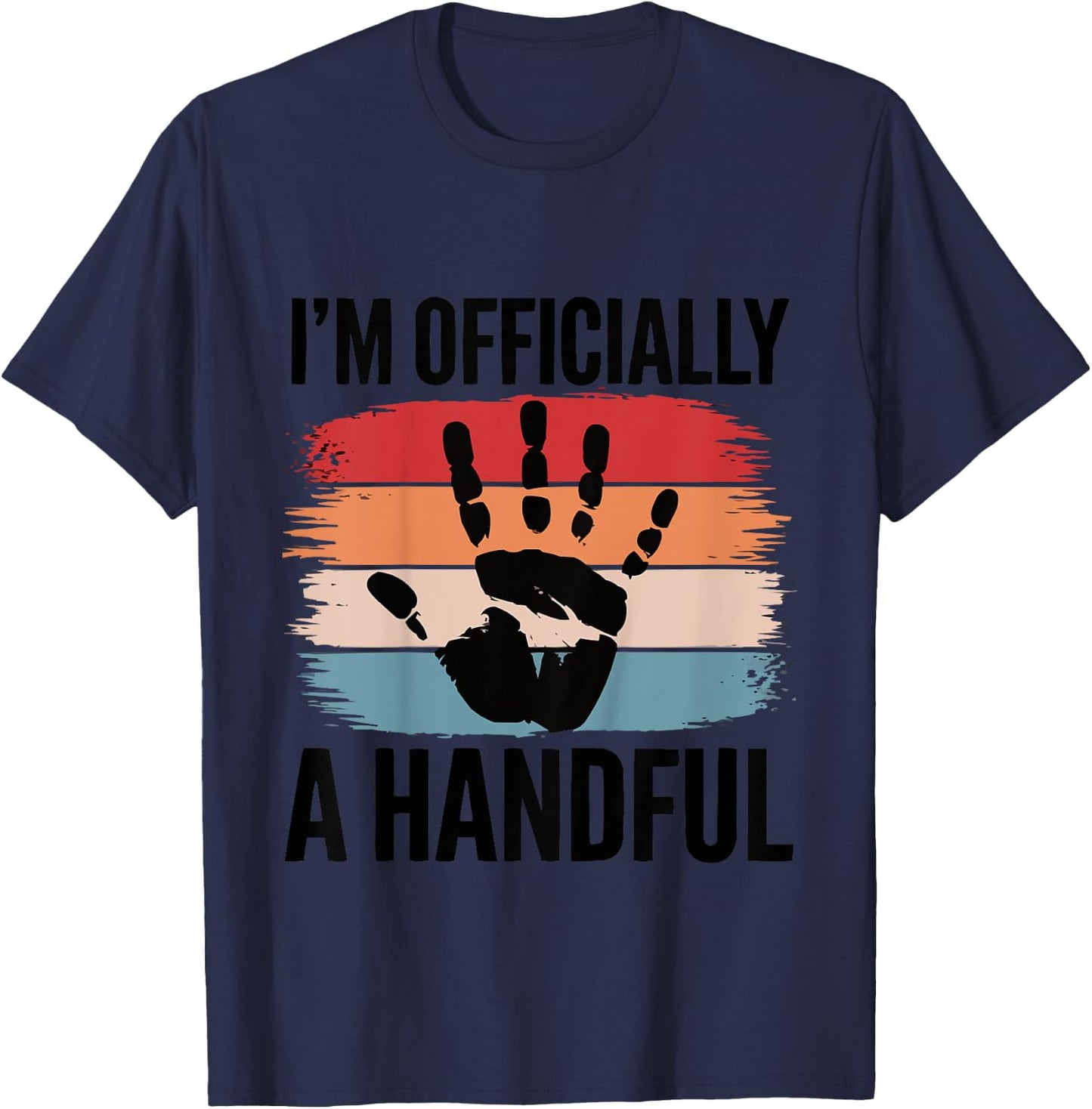 Kids Kids Birthday 5 Year Old Boy I'm Officially A Handful T-Shirt - T-Shirt | Navy