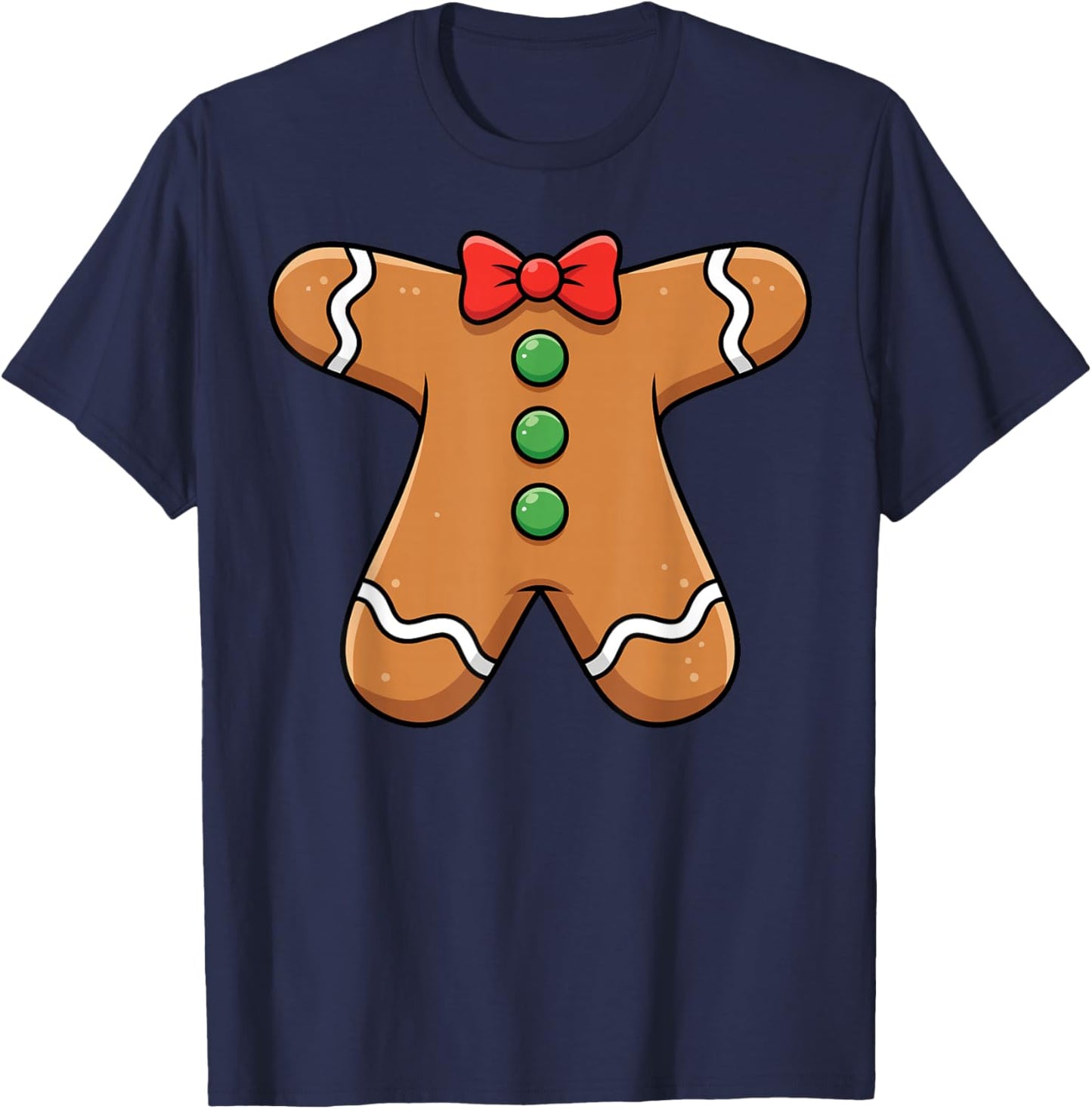 Funny Gingerbread Christmas Cookie Xmas Costume Kids Men T-Shirt - T-Shirt | Navy